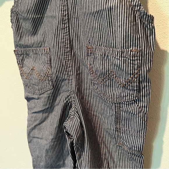 Wrangler Striped Cotton Overalls Toddler 12 Month Snap Legs Lightweight - Picture 3 of 8